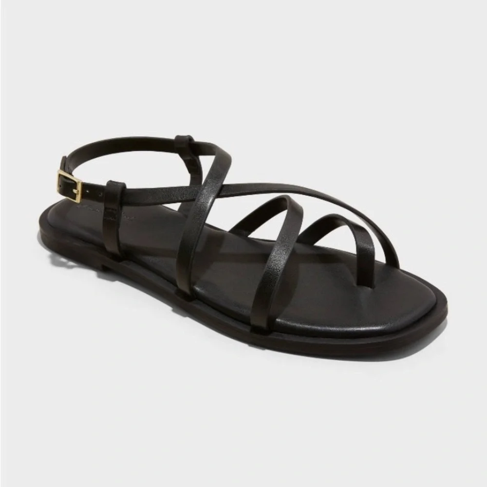 Women's Raleign Ankle Strap Sandals - Universal Thread™ Black 6.5 new